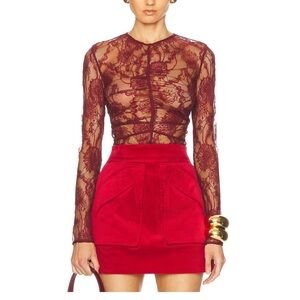 In search of Aknvas Burgundy Lace Top (not for sale)